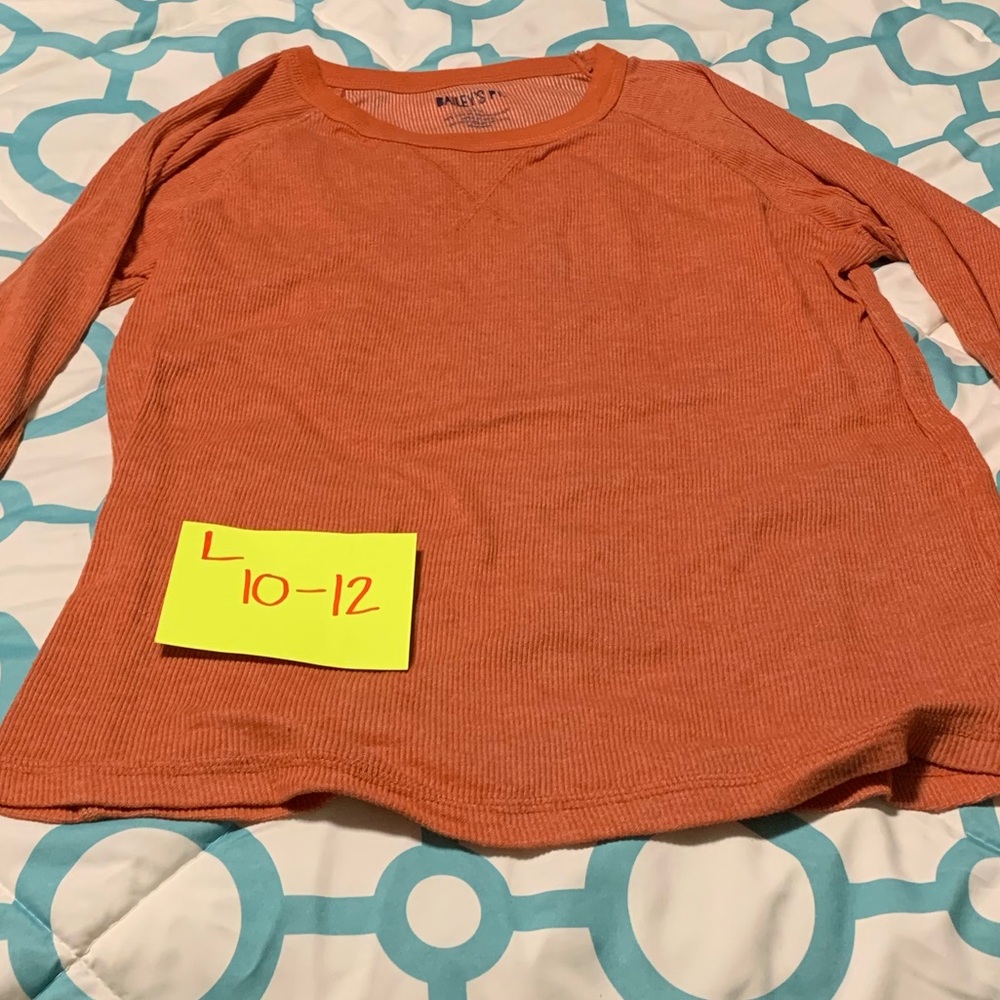 Boys Large Long Sleeve Orange Shirt in Great Shape